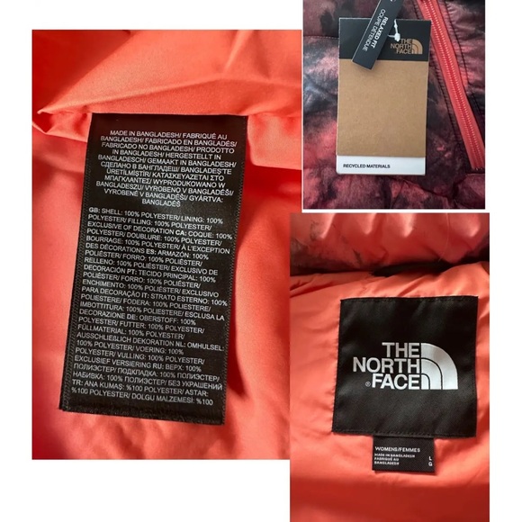 New $210 THE NORTH FACE 2000 Puffer Jacket Parka Coat in coral ice dye print - Picture 11 of 11